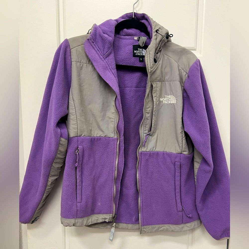 North Face - Lilac & Grey Fleece Zip Up with Hoodie
